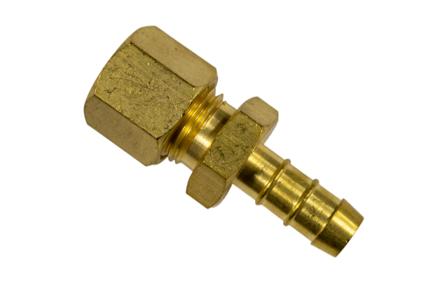 Knelkoppeling 8 mm x slangtule messing