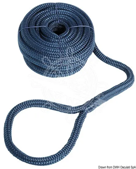 Mooring line with eye navy blue 24 mm x