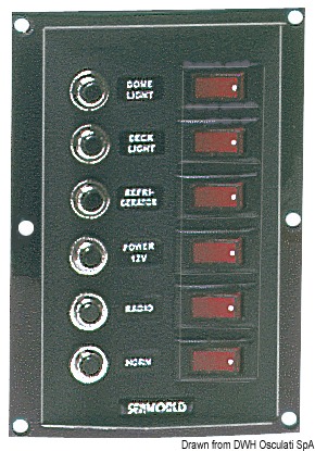 six switches vertical panel