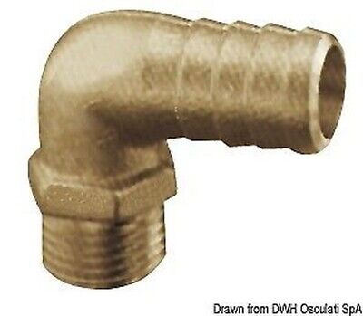 Brass hose adapter 90° 1" 30 mm