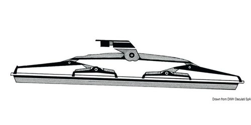 SS windshield blade w. silicone flap 457