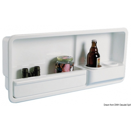 Side pocket w/2 glass holders ABS white
