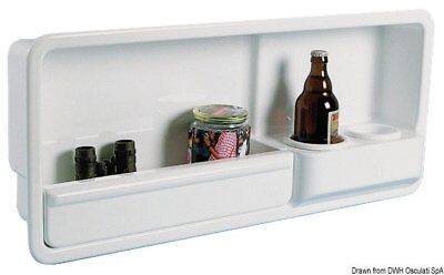 Side pocket w/2 glass holders ABS white