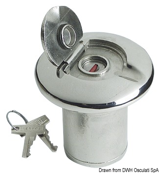 Dekdop r.v.s. met sleutel WATER 38 mm