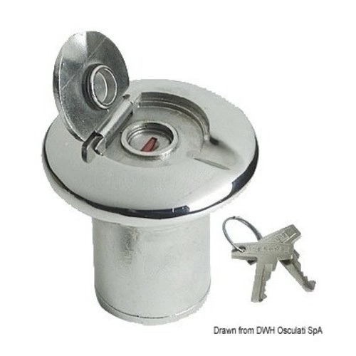 Dekdop r.v.s. met sleutel FUEL 38 mm