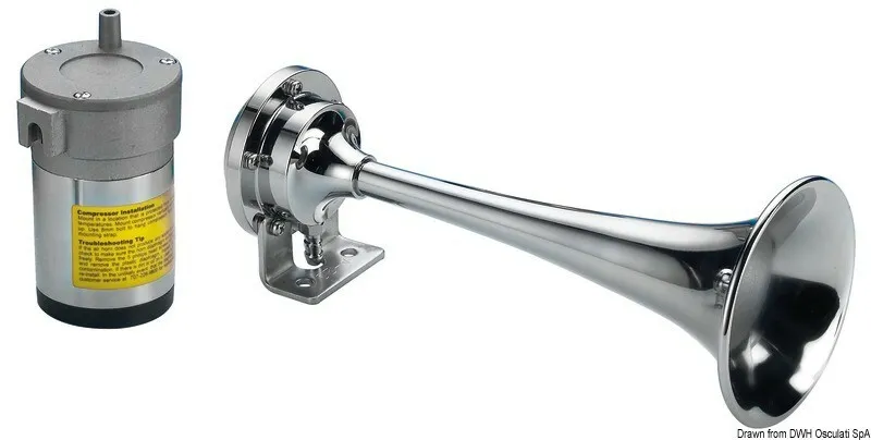 Chromed trumpet w/2 horns 12 V