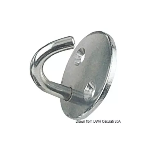 Round plate hook polished SS 6 mm