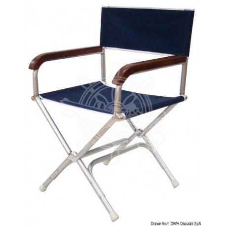 Director folding chair navy blue polyes