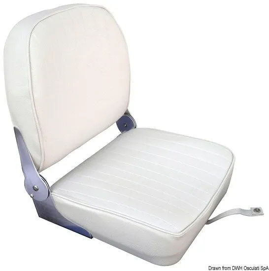 Seat w/foldable back white vinyl cushio