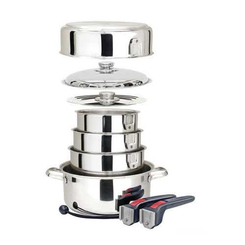 Stackable pots/pans ceramic inside