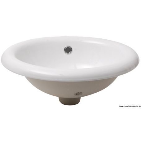 Wasbak wit opbouw inb.maat 356 x 292mm