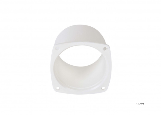 Wit kunstst. flens - 82x82mm, sl. 75mm